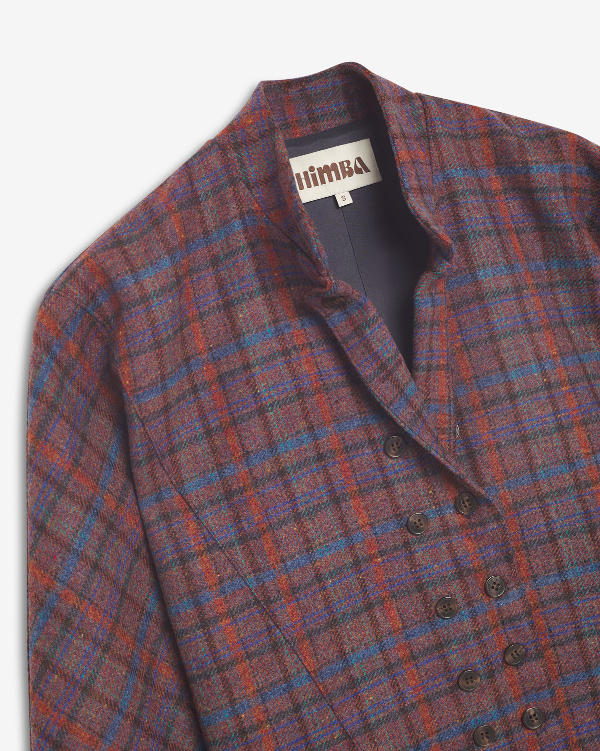 CHAQUETA NIBA CUADROS GRANATE